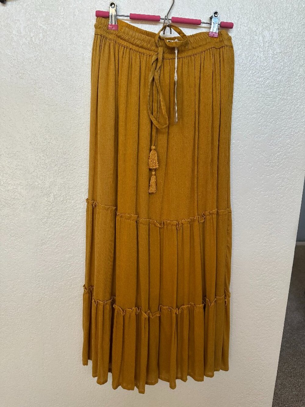 new with tag gypsie blue women's skirt, S, Mustard yellow, Maxi